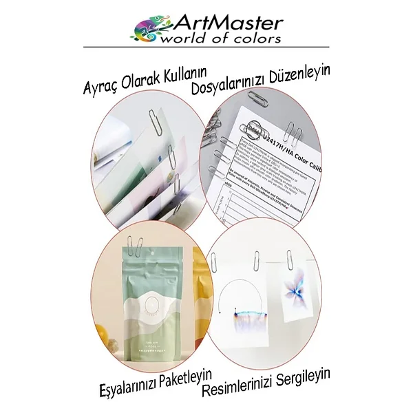 Metal Ataç 28mm 100 Lü 1 Paket Nikel Kaplama 20 Sayfa Kapasiteli Metal Ataş Ofis Okul Büro Dayanıklı Paslanmaz - Görsel 6