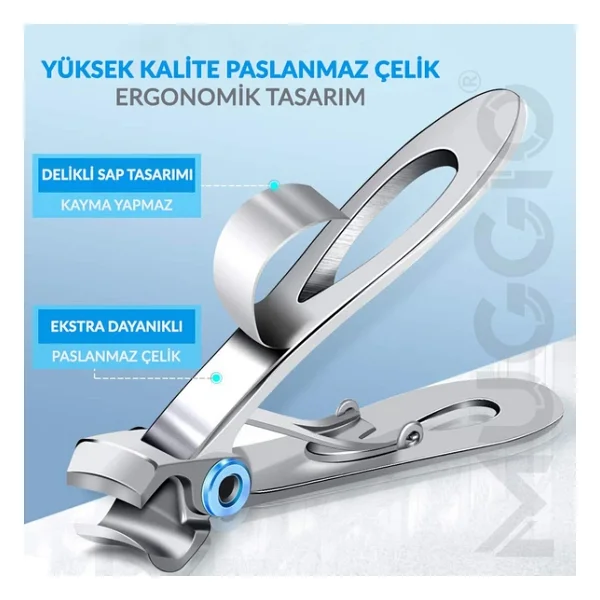 Muggio Geniş Ağızlı Premium Tırnak Makası Kalın Sert Mantarlı Tırnaklar İçin 8.5 Cm - Görsel 4