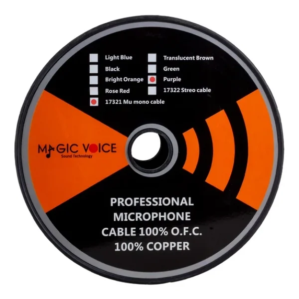 Magicvoice B96 Profesyonel Tek Damarlı Blendajlı Enstrüman Mikrofon Kablosu Mono 100 Metre (Mor) - Görsel 2