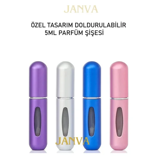 Janva Parfüm Şişesinden Çanta Içi Mini Doldurulabilir Seyahat Cep Yedek Parfüm Şişesi 5 Ml 1 Adet(Siyah) - Görsel 3