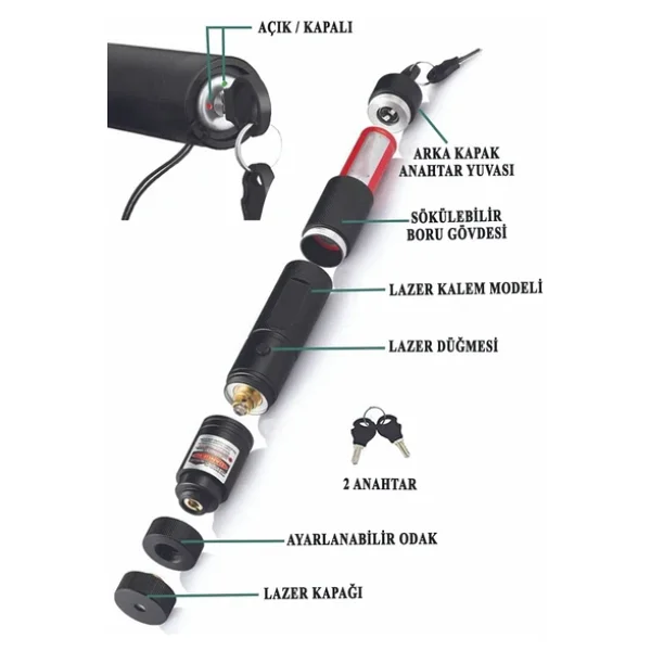 Janva Şarjlı Turbo Yeşil Lazer Pointer Kibrit Yakabilen 15000 Mv Güç 150km - Görsel 5