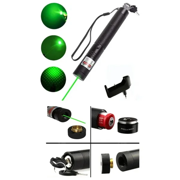 Janva Şarjlı Turbo Yeşil Lazer Pointer Kibrit Yakabilen 15000 Mv Güç 150km - Görsel 6
