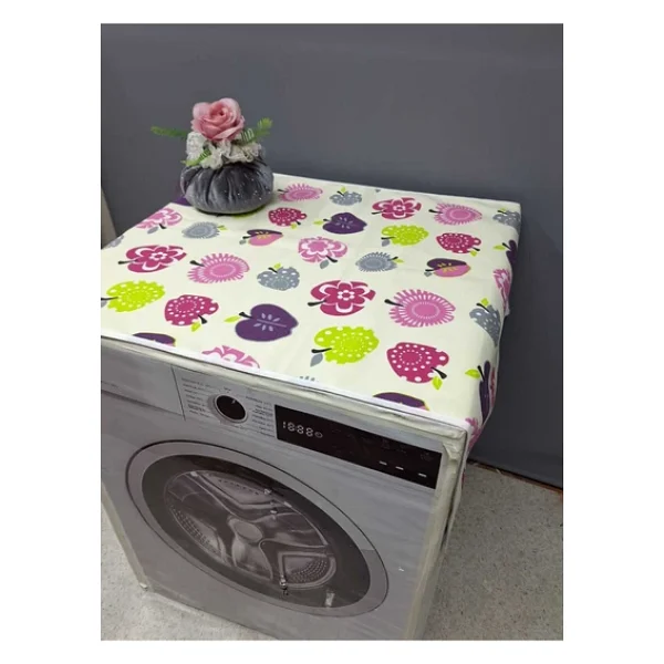 Renkli Desenli Duck Kumaş Çamaşır Ve Kurutma Makinesi Örtüsü 120x60cm - Görsel 3