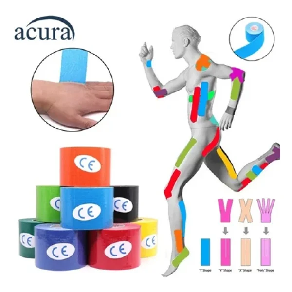Ac-150 Yüz & Vücut Uyumlu Hipoalerjenik Kinesyo Tape Ağrı Bandı 5m X 5cm Turuncu Renk 1 Beden - Görsel 3