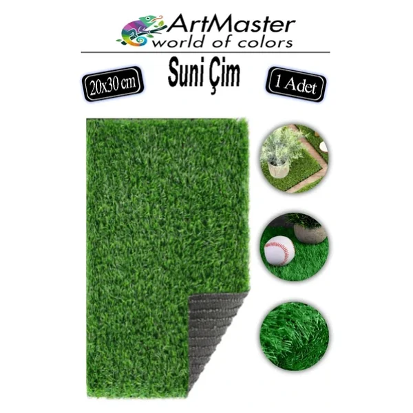 Yapay Çim 20x30 Cm 1 Adet A4 Boyutunda Dekoratif Maket Çim Yapay Çim Halı Teraryum Suni Çim Süsleme - Görsel 3