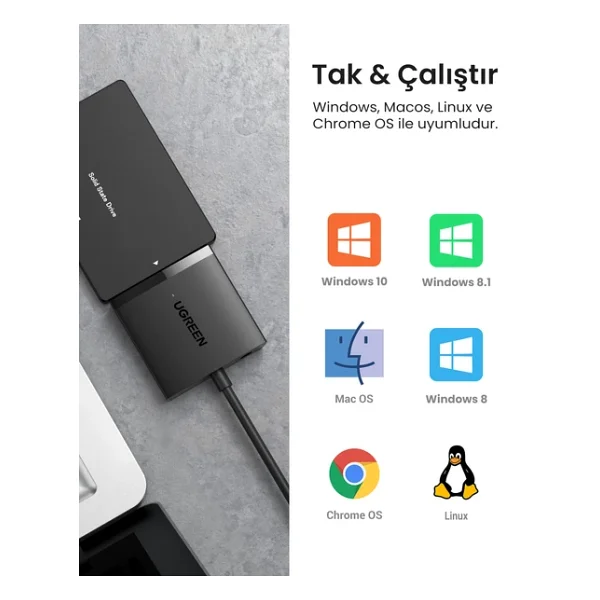 Ugreen 60561 USB 3.0 To Sata Dönüştürücü - Görsel 7