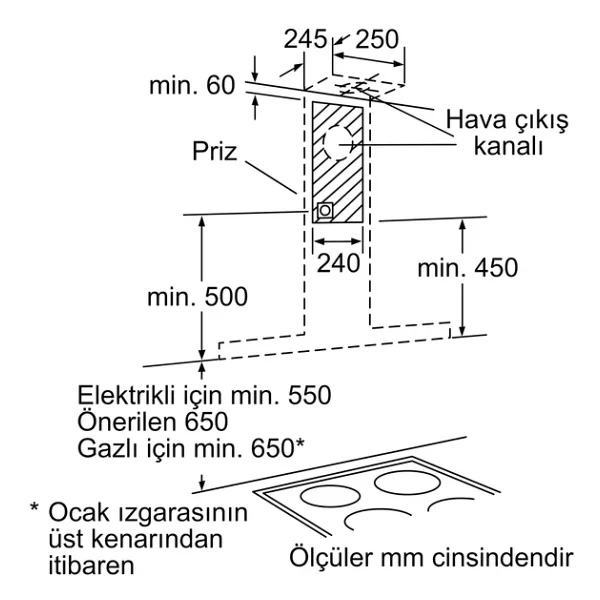 Profilo Dvb6r451 Siyah Duvar Tipi Davlumbaz - Görsel 4