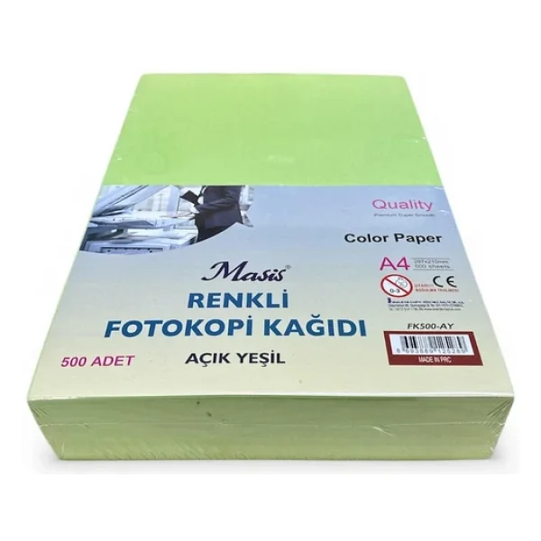 Masis A4 80 Gr 500 Yaprak Açık Yeşil Renkli Fotokopi Kağıdı - Görsel 5