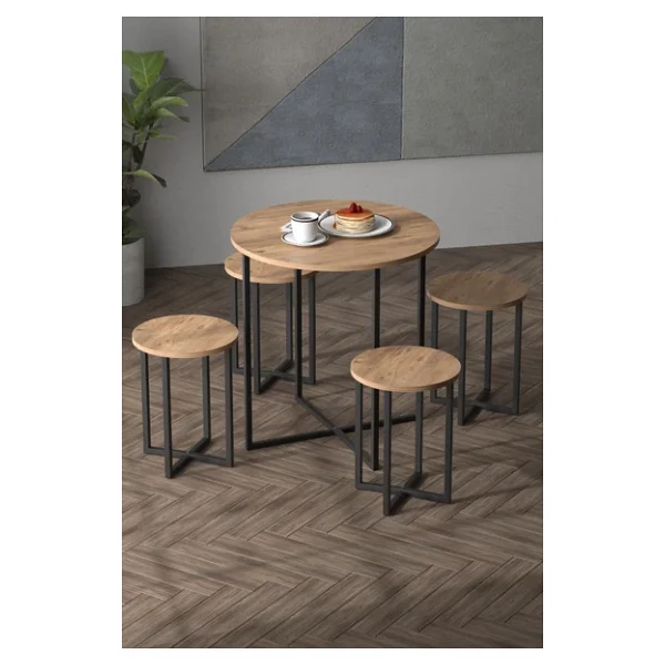 Retodesign 70 Çap Yuvarlak Masa .Yemek Masasi 1687 - Görsel 4