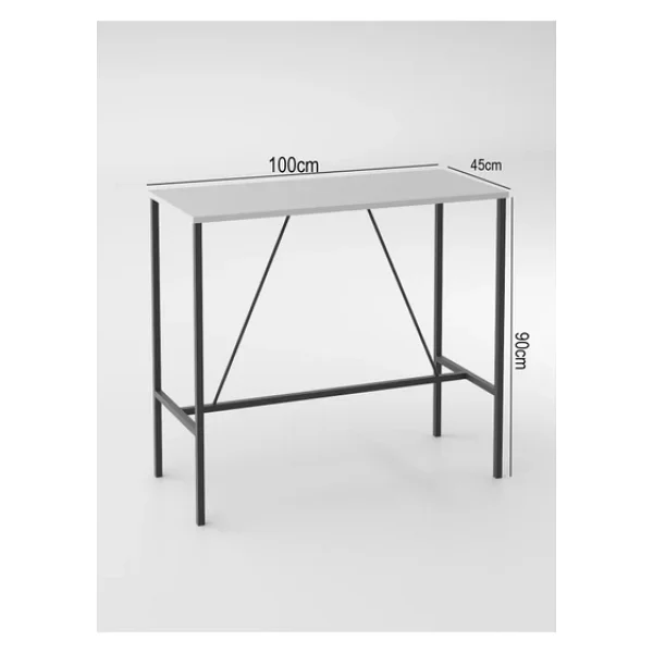 Retodesign Beyaz Bar Mutfak Masası / Yemek Masası 1058b - Görsel 5