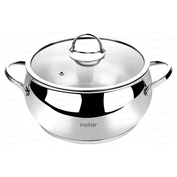 Nehir Silver 24 Cm Derin Tencere - Paslanmaz Çelik Tencere - Görsel 3