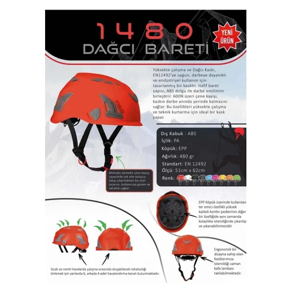 Starline 1480 Yüksekte Çalışma Ve Dağcı Bareti (Stok Sorunuz) - Görsel 4