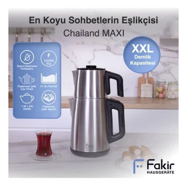 Fakir Chailand Maxi XXL 1650 W Çelik Çay Makinesi - Görsel 4