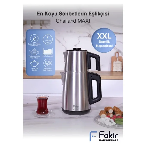 Fakir Chailand Maxi XXL 1650 W Çelik Çay Makinesi - Görsel 3