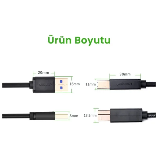 Ugreen 10372 2 M USB 3.0 Yazıcı Kablosu - Görsel 6