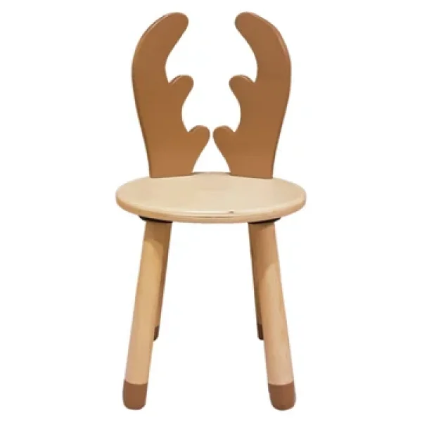 Wood & Joy Doğal Ahşap Renkli Çocuk Sandalye Geyik - Görsel 3