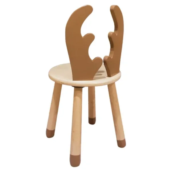 Wood & Joy Doğal Ahşap Renkli Çocuk Sandalye Geyik - Görsel 5
