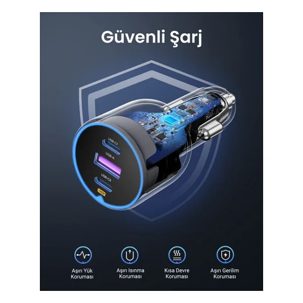 Ugreen 35025 130 W Hızlı Araç Şarj Aleti - Görsel 8