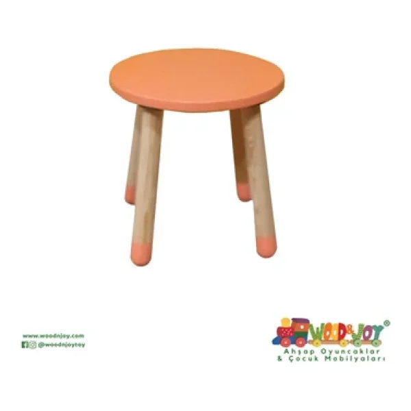Wood & Joy Doğal Ahşap Renkli Çocuk Tabure (Sorbe) - Görsel 3