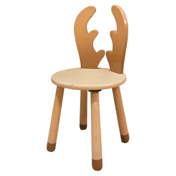 Wood & Joy Doğal Ahşap Renkli Çocuk Sandalye Geyik - Görsel 4