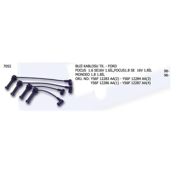 BUJİ KABLOSU TK.FORD FOCUS MONDEO (KLİPSLİ OLACAK)