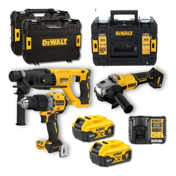 Dewalt Dcd805 + Dch133 + Dcg407 3'lü Set (2x5ah Xr Akü, Şarj Cihazı, Tstak Çantalı) Profesyonel Set - Görsel 6