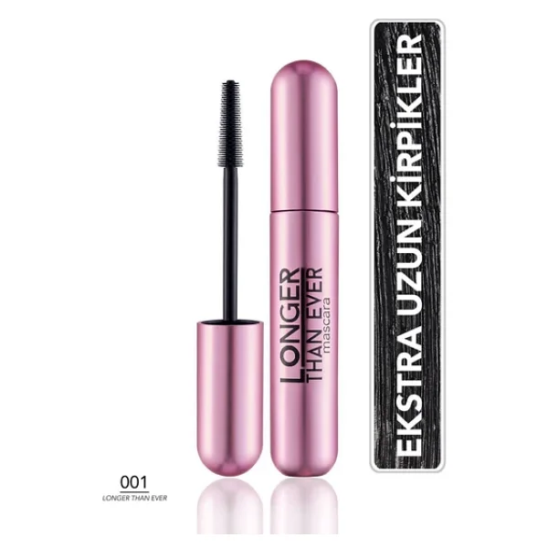 Doğal Formüllü Kirpik Uzatıcı Maskara (Siyah) - Longer Than Ever Mascara - 001 Black - 8682536067119 - Görsel 5