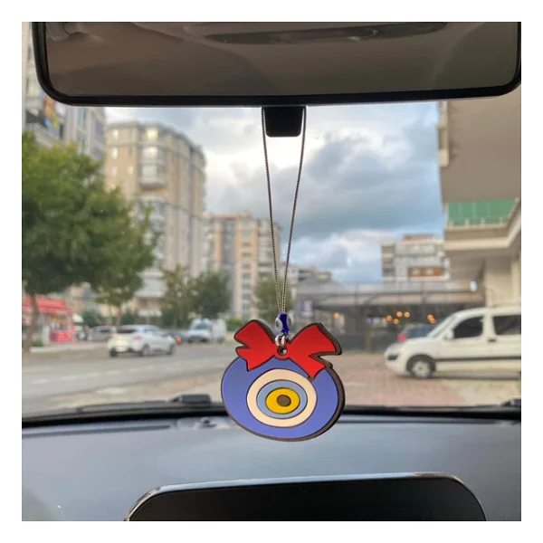 Nazar Boncuklu Silikon Dikiz Ayna Süsü - Görsel 3