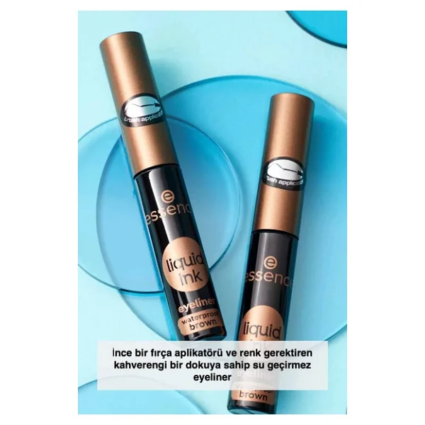 Essence Ink Waterproof Kahverengi Likit Eyeliner - Görsel 3
