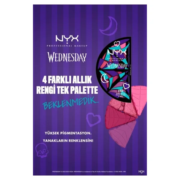 NYX Professional Makeup Wednesday Özel Koleksiyonu 4'lü Allık Paleti - Görsel 5