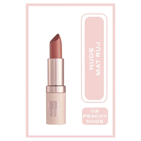 Golden Rose Nude Look Perfect Matte Lipstick 02 Peachy Nude Ruj - Görsel 7