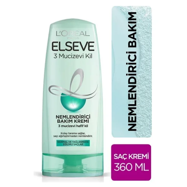 L'oreal Paris Elseve Üç Mucizevi Kil Ağırlaştırmayan 360 Ml Saç Kremi - Görsel 5