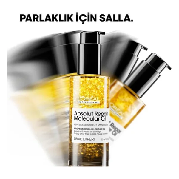 L'oreal Paris Professionnel Serie Expert Absolut Repair Molecular Oil 90 Ml Saç Bakım Yağı - Görsel 7