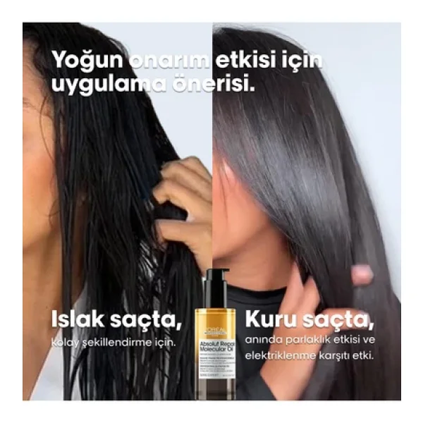 L'oreal Paris Professionnel Serie Expert Absolut Repair Molecular Oil 90 Ml Saç Bakım Yağı - Görsel 8