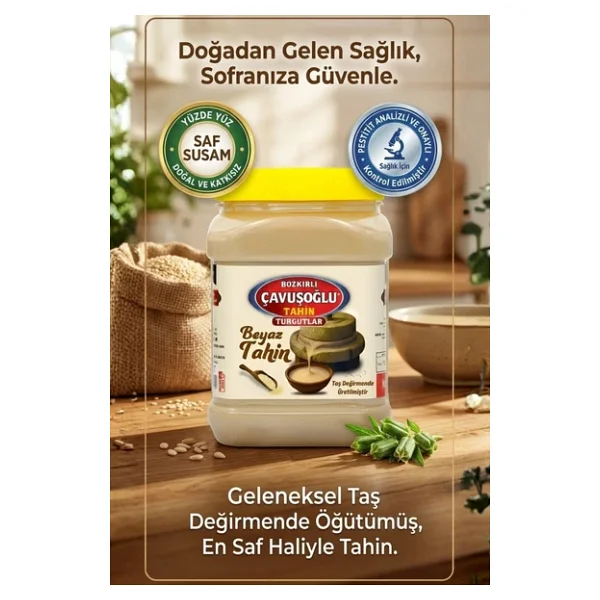 Az Kavrulmuş Beyaz Tahin Bozkır Tahini 930g X 3 - Görsel 3