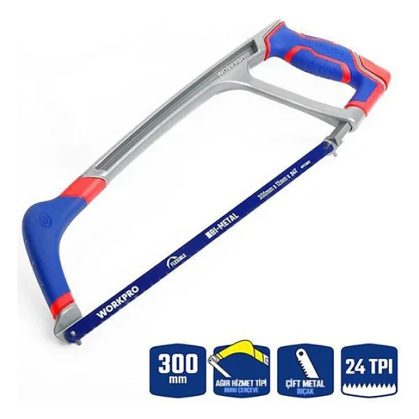 Workpro Wp215027 300mm Bı-Metal 24 Tpı Ağır Hizmet Tipi Demir Testeresi - Mavi - Görsel 3