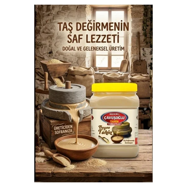 Az Kavrulmuş Beyaz Tahin Bozkır Tahini 930g X 3 - Görsel 2