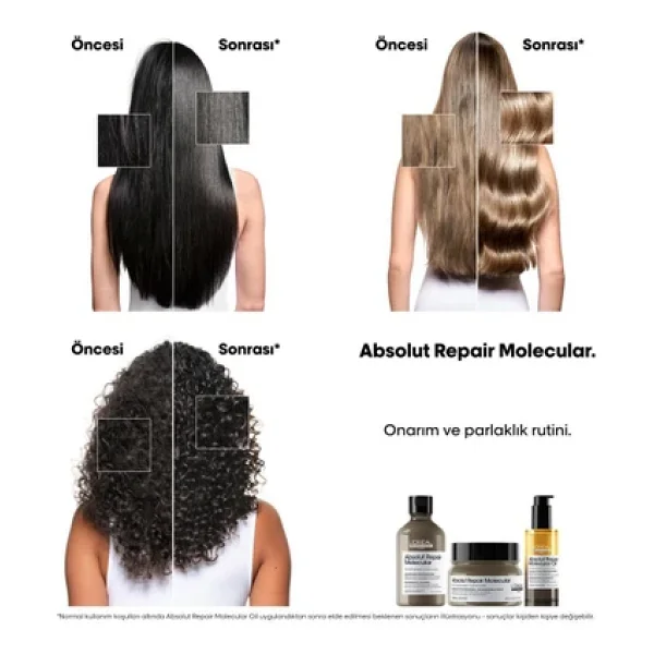 L'oreal Paris Professionnel Serie Expert Absolut Repair Molecular Oil 90 Ml Saç Bakım Yağı - Görsel 5
