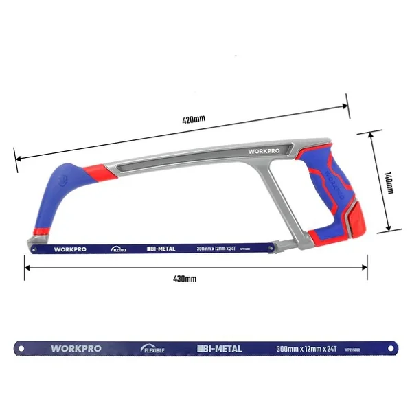 Workpro Wp215027 300mm Bı-Metal 24 Tpı Ağır Hizmet Tipi Demir Testeresi - Mavi - Görsel 4