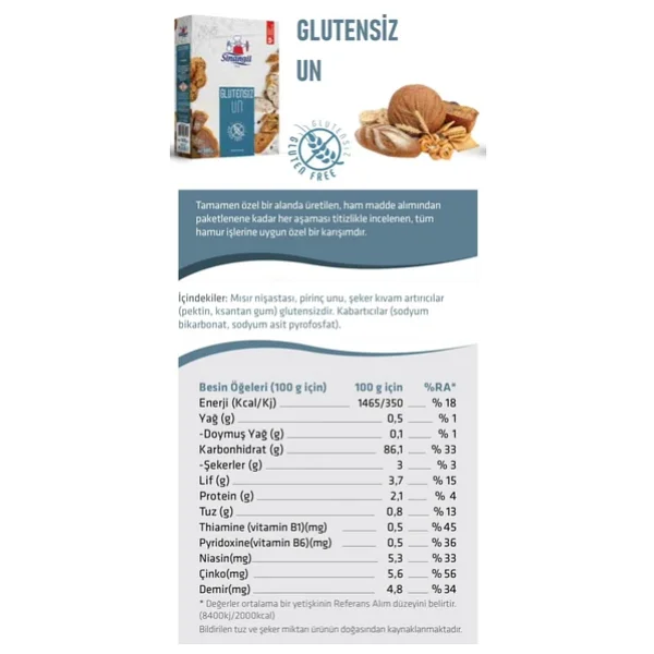 Sinangil 1 Kg Glutensiz Un - Görsel 3