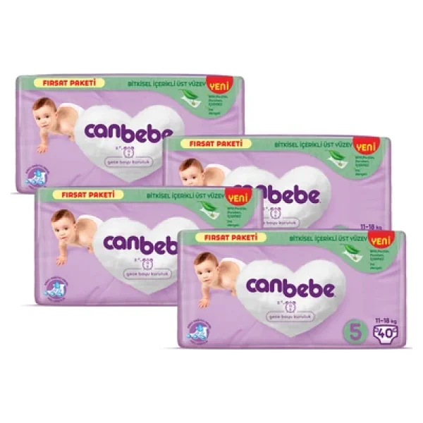 Canbebe 5 Numara Junior 40'lı 4 Adet Bebek Bezi - Görsel 3
