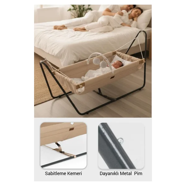 Wellgro Cozy Nest Hamak Beşik Kahve, Anne Yanı Bebek Hamağı - Görsel 3