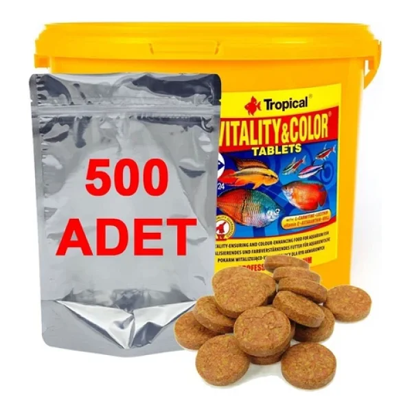 Tropical Vitality & Color Tablets 500 Adet Kovadan Bölme Balık Yemi - Görsel 3