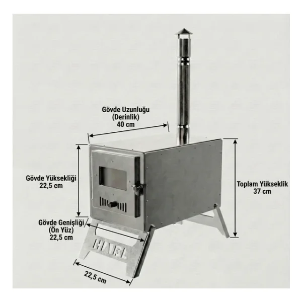 Habl-Galvaniz Kamp Sobası - Hafif Ve Dayanıklı Çadır Sobası - Görsel 7