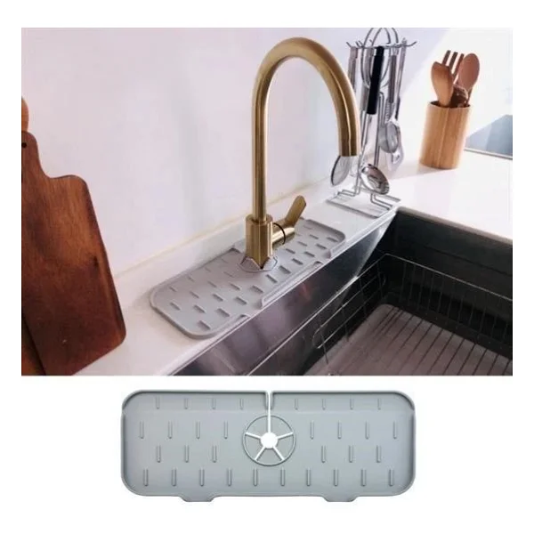 Ollevra Lavabo İçin Musluk Sapı Damlama Tutucu Raf Mutfak Tezgahı Sıçrama Koruma Silikon Esnek Mat - Görsel 4