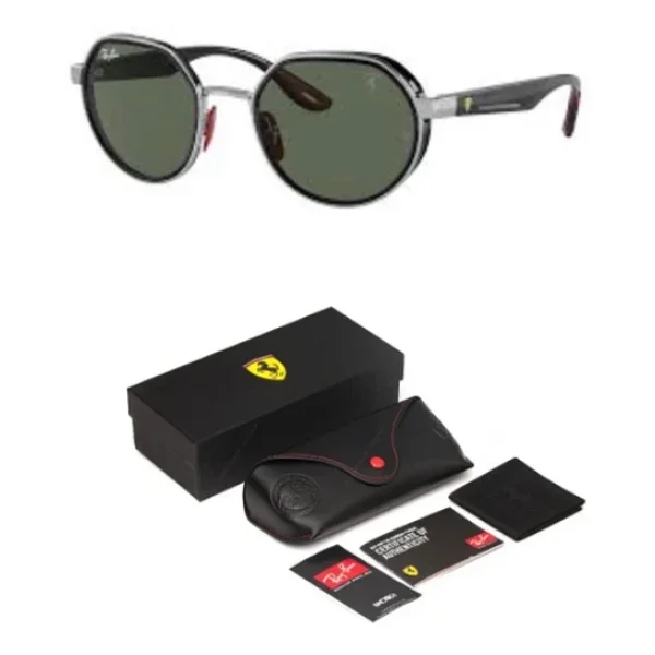 Ray-Ban Scuderia Ferrari 3703m F00771 Silver-Dark Green Erkek Güneş Gözlüğü - Görsel 6