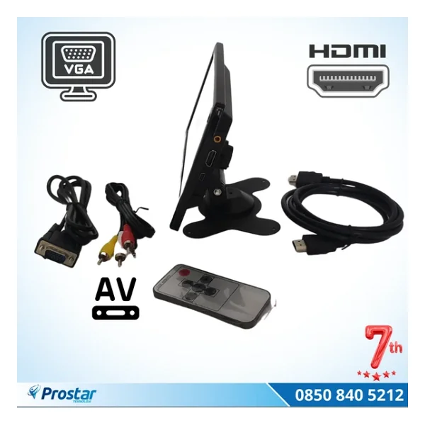 Araç İçi Monitör 7" Vga - Hdmı - Av Girişli Tft Lcd Ekran - Görsel 9