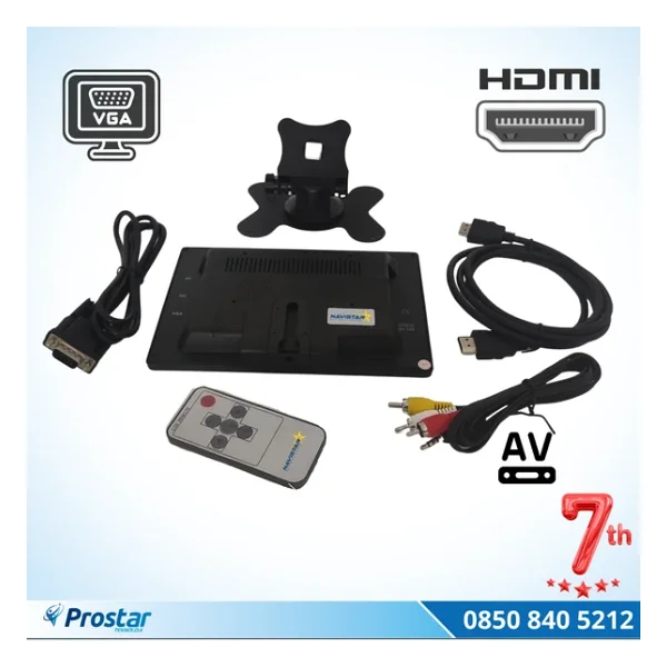 Araç İçi Monitör 7" Vga - Hdmı - Av Girişli Tft Lcd Ekran - Görsel 10