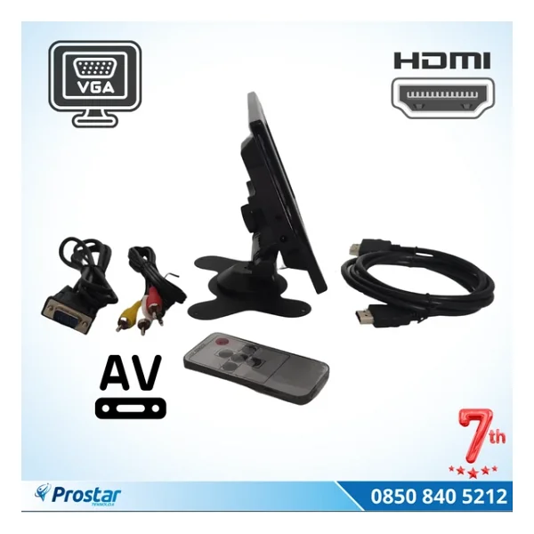 Araç İçi Monitör 7" Vga - Hdmı - Av Girişli Tft Lcd Ekran - Görsel 8