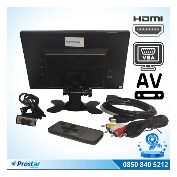 Araç İçi Monitör 9" Vga - Hdmı - Av Girişli Tft Lcd Büyük Ekran - Görsel 5